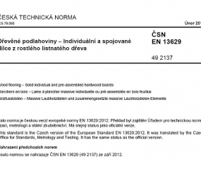 Dřevěné podlahoviny – Individuální a spojované dílce z rostlého listnatého dřeva