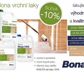 Nyní vrchní laky Bona s 10% slevou, do 30. září